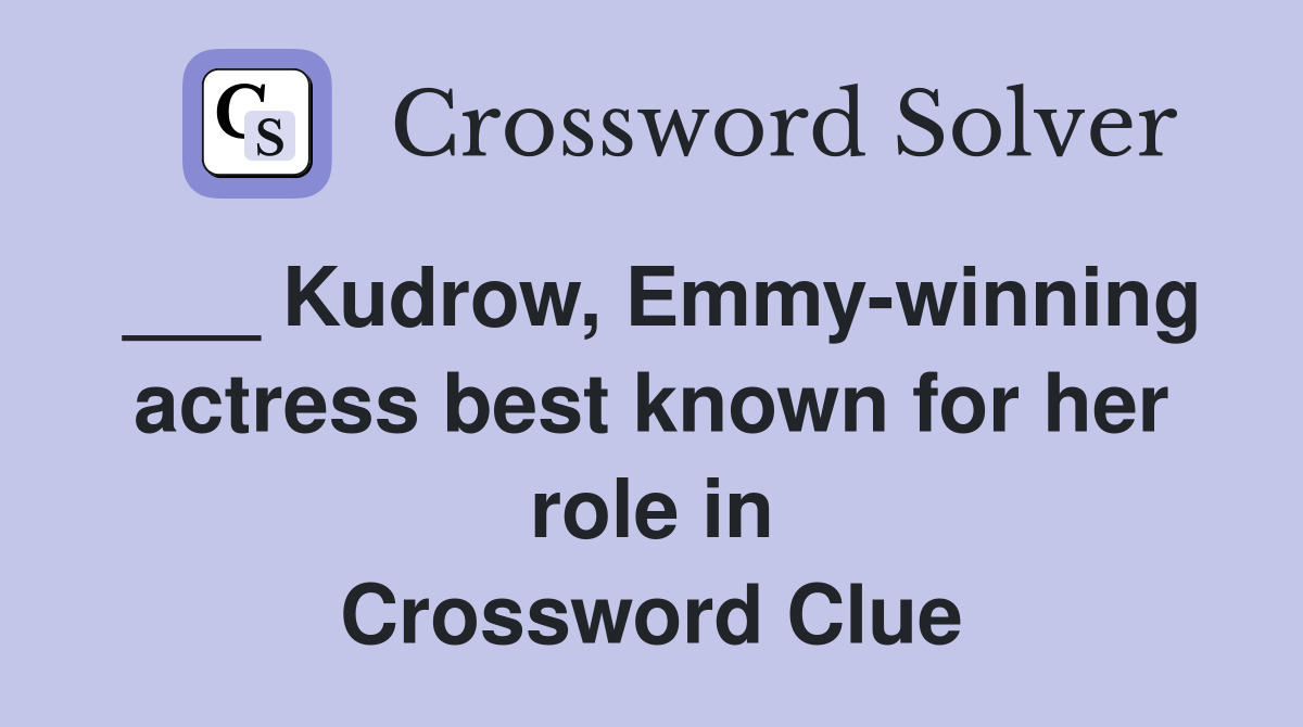 Kudrow Emmy winning actress best known for her role in Friends who